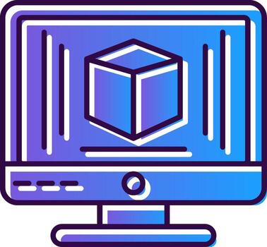 3d modelado degradado lleno icono vector