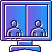 Online Meeting Gradient Filled Icon vector