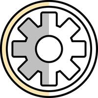 Setting Filled Half Cut Icon vector