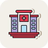 Hospital Line Filled White Shadow Icon vector