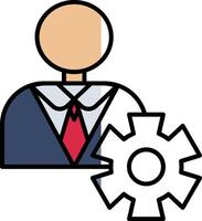 Management Filled Half Cut Icon vector