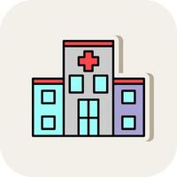 Hospital Line Filled White Shadow Icon vector