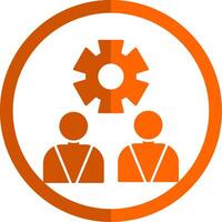 Management Glyph Orange Circle Icon vector