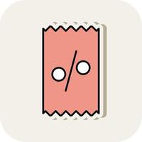Ticket Line Filled White Shadow Icon vector