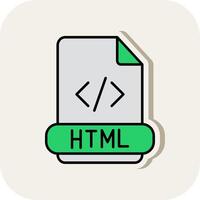 Html Line Filled White Shadow Icon vector