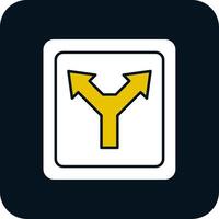 Diverge Glyph Two Color Icon vector