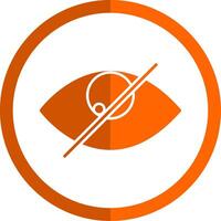 Hide Glyph Orange Circle Icon vector