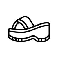 plataforma zapatilla de deporte Clásico Moda línea icono ilustración vector