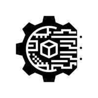 digital transformation tech glyph icon illustration vector