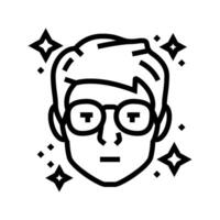 geek chic tech enthusiast line icon illustration vector