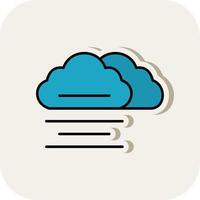 Mist Line Filled White Shadow Icon vector