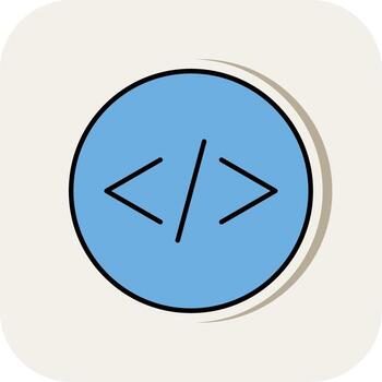 Coding Line Filled White Shadow Icon vector