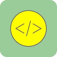 Coding Filled Yellow Icon vector