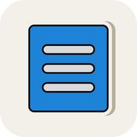 Menu Line Filled White Shadow Icon vector