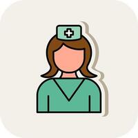 Nurse Line Filled White Shadow Icon vector