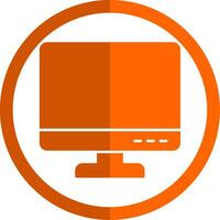 Computer Glyph Orange Circle Icon vector