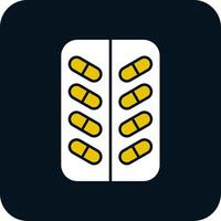 Pill Glyph Two Color Icon vector