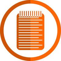 List Glyph Orange Circle Icon vector