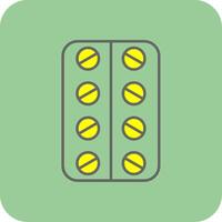 Pill Filled Yellow Icon vector