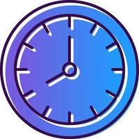 Wall Clock Gradient Filled Icon vector