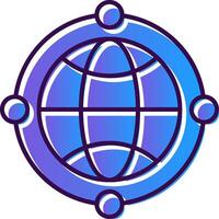 Globe Gradient Filled Icon vector