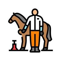 horseshoeing blacksmith color icon illustration vector