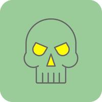 Skull Filled Yellow Icon vector