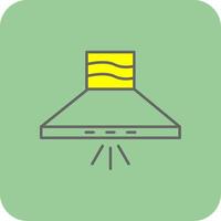 cocina capucha lleno amarillo icono vector