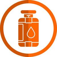 Gas Cylinder Glyph Orange Circle Icon vector