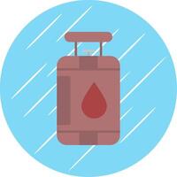 Gas Cylinder Flat Blue Circle Icon vector