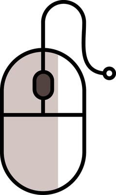 Computer Mouse Filled Half Cut Icon