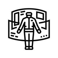 cyber explorer tech enthusiast line icon illustration vector