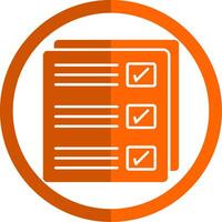 Checklist Glyph Orange Circle Icon vector