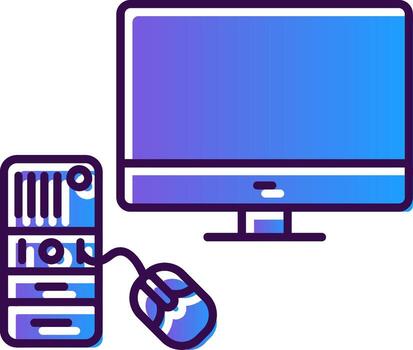 Computing Gradient Filled Icon vector