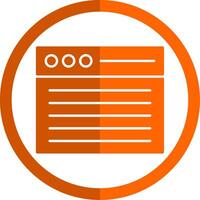 Web Glyph Orange Circle Icon vector