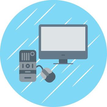 informática plano azul circulo icono vector