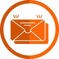 Mail Glyph Orange Circle Icon vector