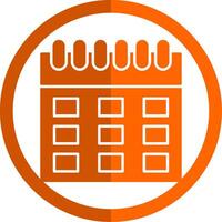 Calendar Glyph Orange Circle Icon vector