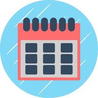 Calendar Flat Blue Circle Icon vector