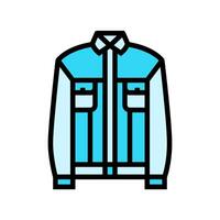 denim jacket vintage fashion color icon illustration vector