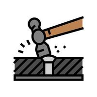 riveting blacksmith color icon illustration vector