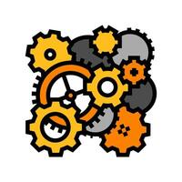 clockwork mechanism steampunk vintage color icon illustration vector