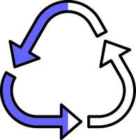 Recycle Filled Half Cut Icon vector