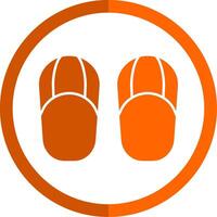 Sandals Glyph Orange Circle Icon vector
