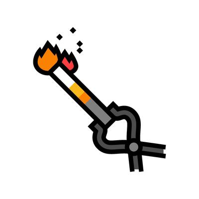 hot metal blacksmith color icon illustration
