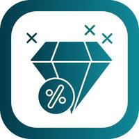 Diamond Glyph Gradient Round Corner Icon vector