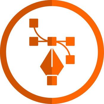 glifo naranja circulo icono vector