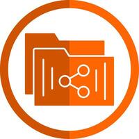 Share Glyph Orange Circle Icon vector