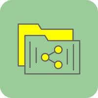 Share Filled Yellow Icon vector