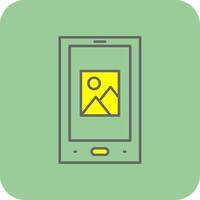 Tablet Filled Yellow Icon vector
